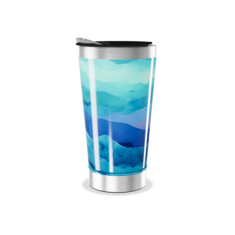 Copo Térmico - Azul com ondas