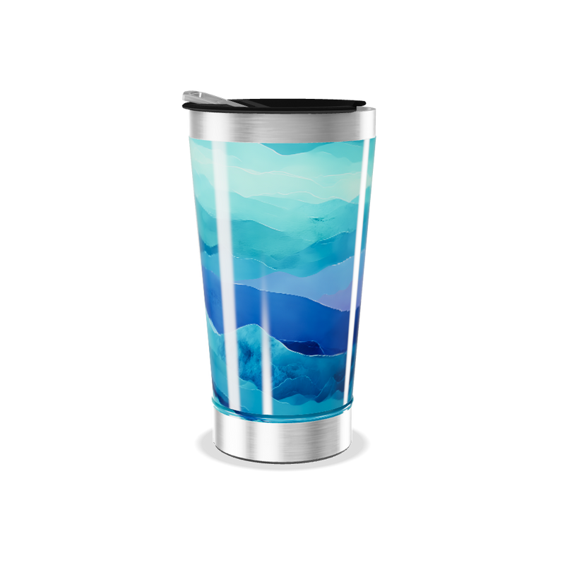 Copo Térmico - Azul com ondas