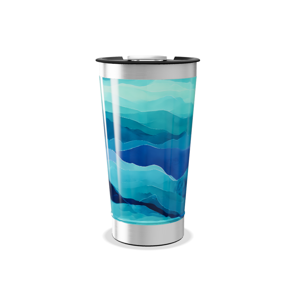 Copo Térmico - Azul com ondas