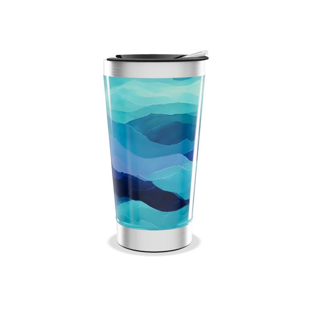 Copo Térmico - Azul com ondas