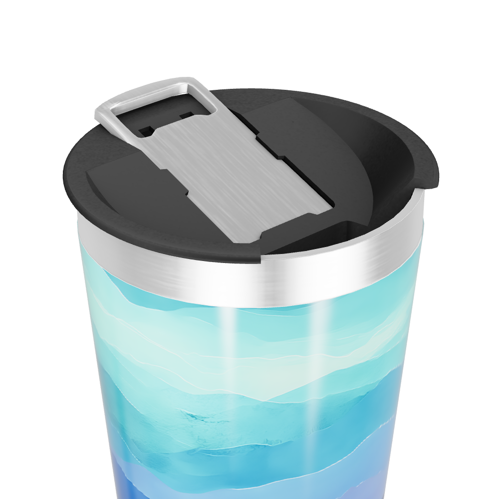 Copo Térmico - Azul com ondas