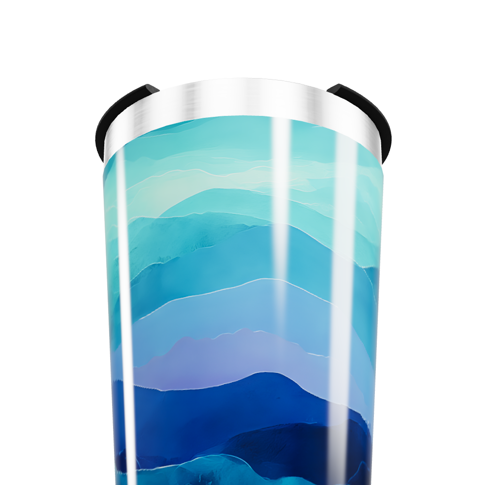 Copo Térmico - Azul com ondas