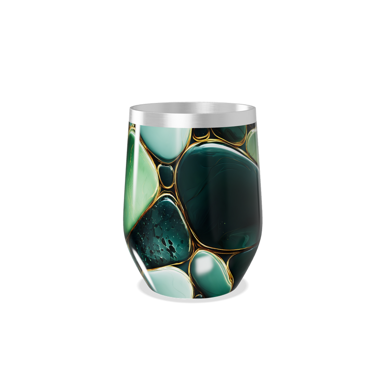 Copo Térmico Slim - Verde Abstrato Inox