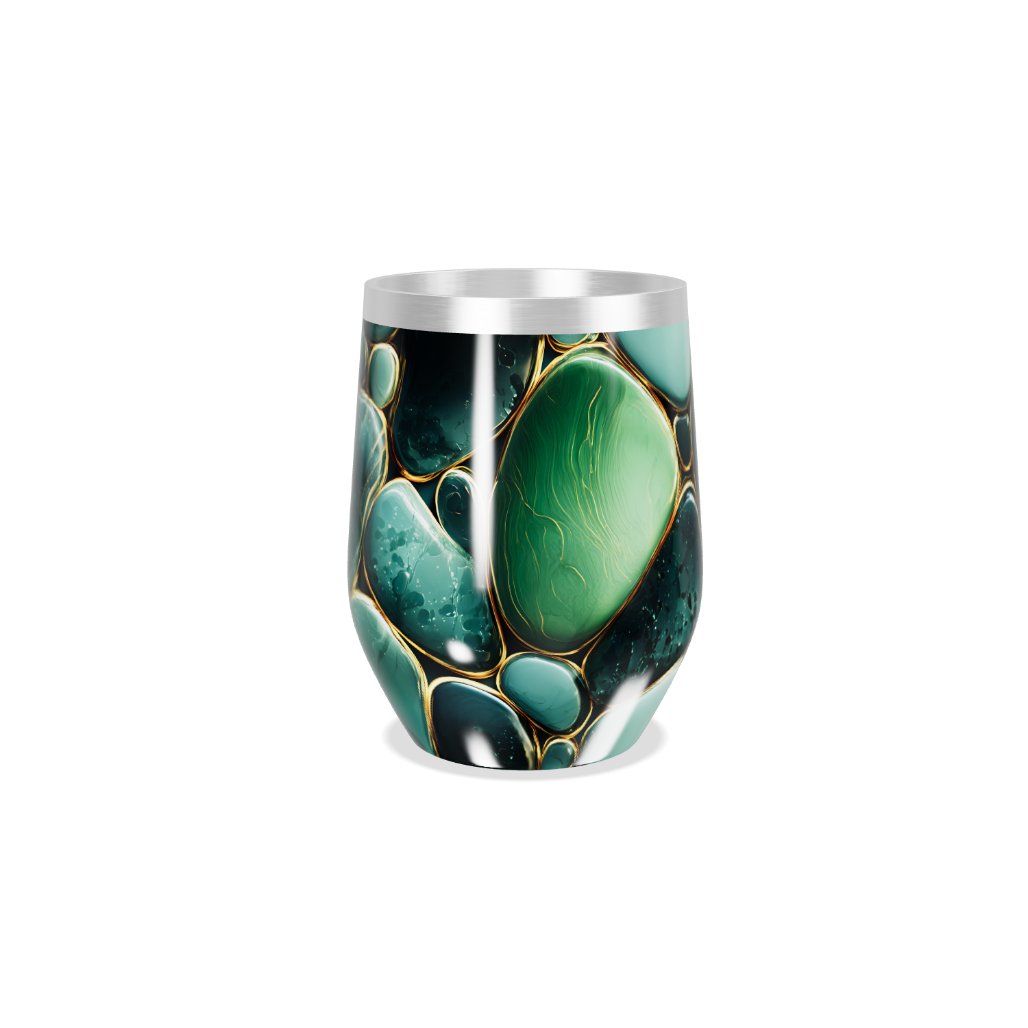 Copo Térmico Slim - Verde Abstrato Inox