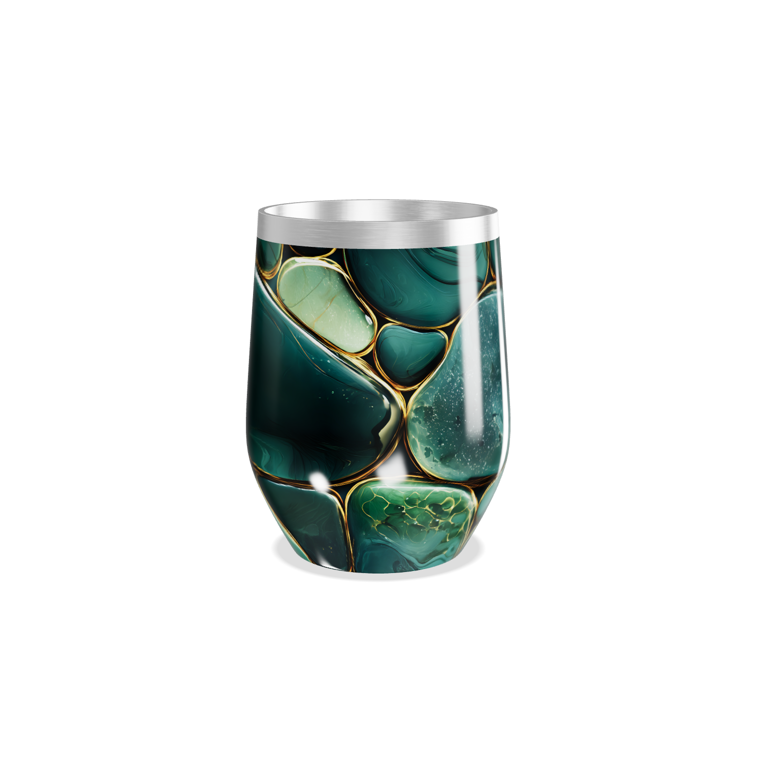 Copo Térmico Slim - Verde Abstrato Inox