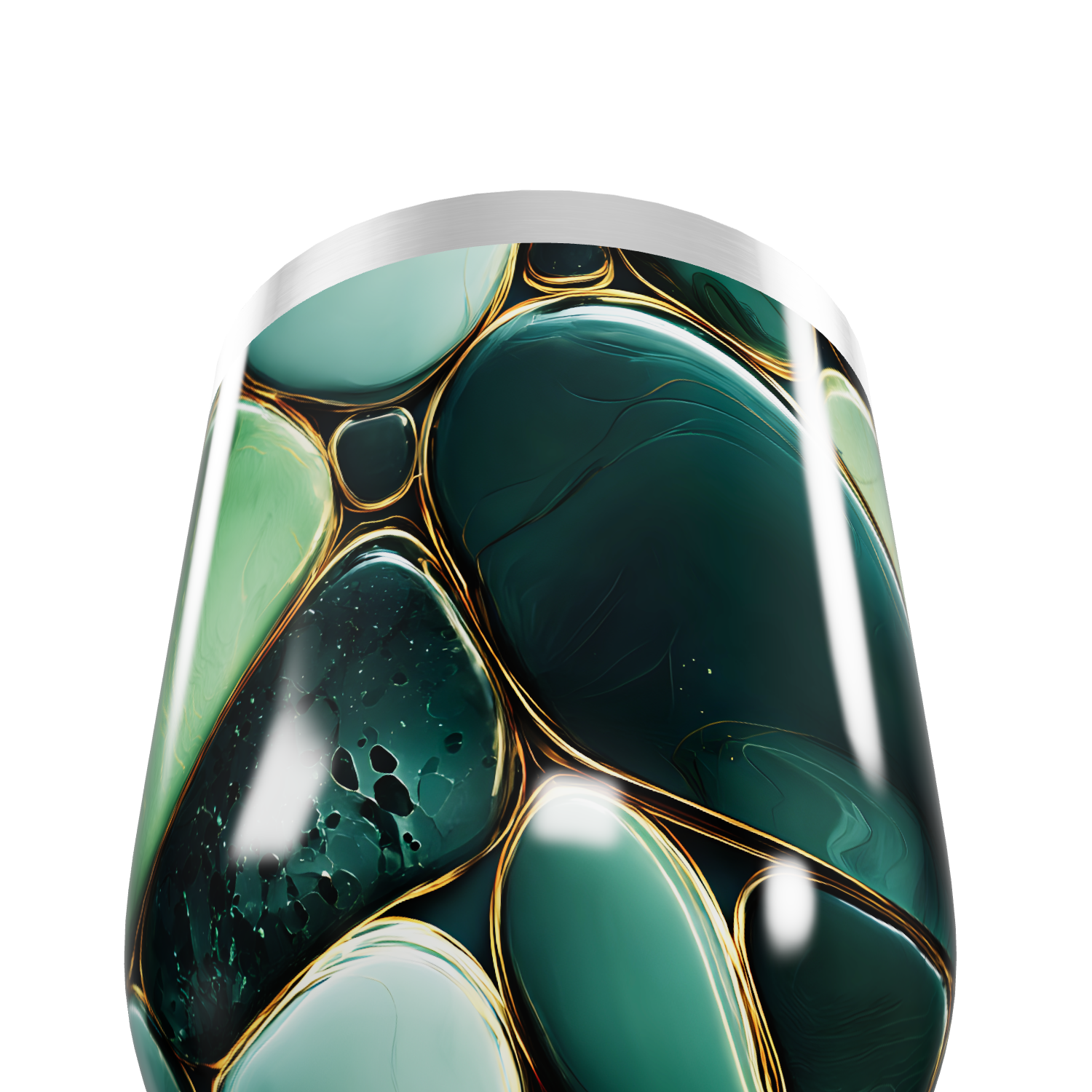 Copo Térmico Slim - Verde Abstrato Inox