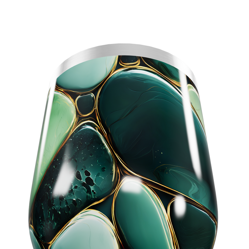 Copo Térmico Slim - Verde Abstrato Inox