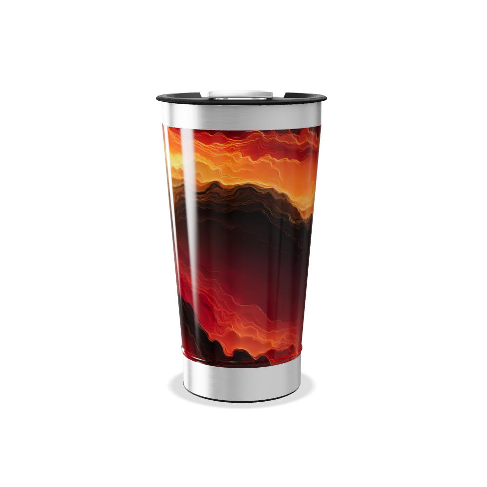 Copo Térmico - Estampa Abstrata Laranja