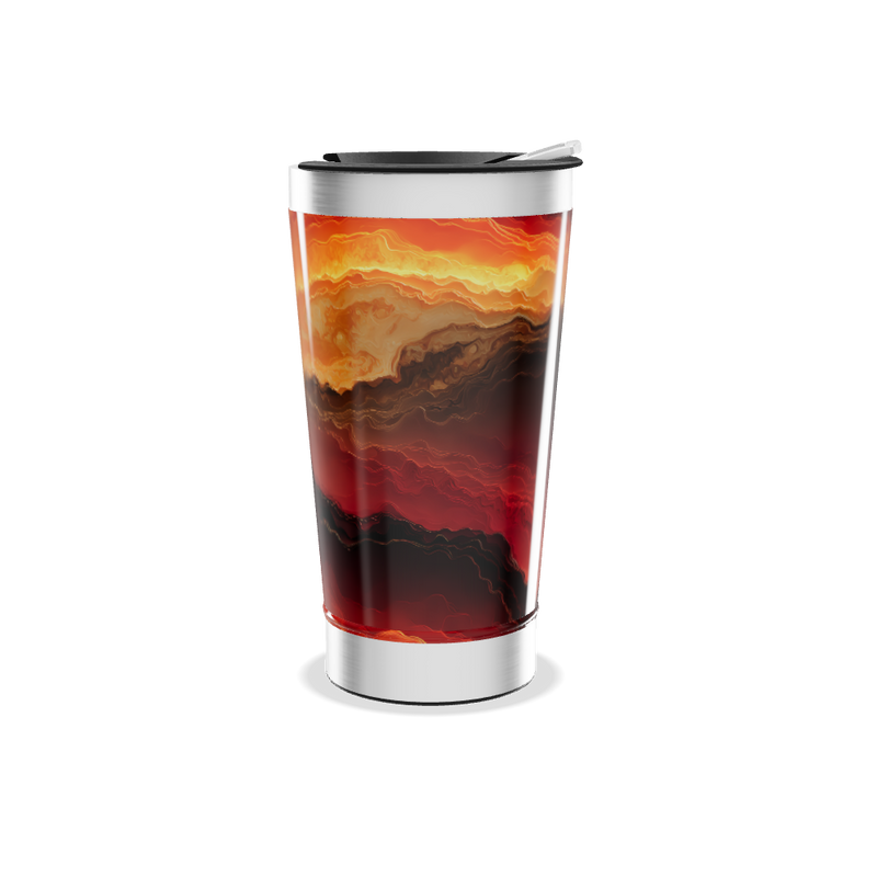 Copo Térmico - Estampa Abstrata Laranja