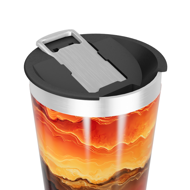 Copo Térmico - Estampa Abstrata Laranja