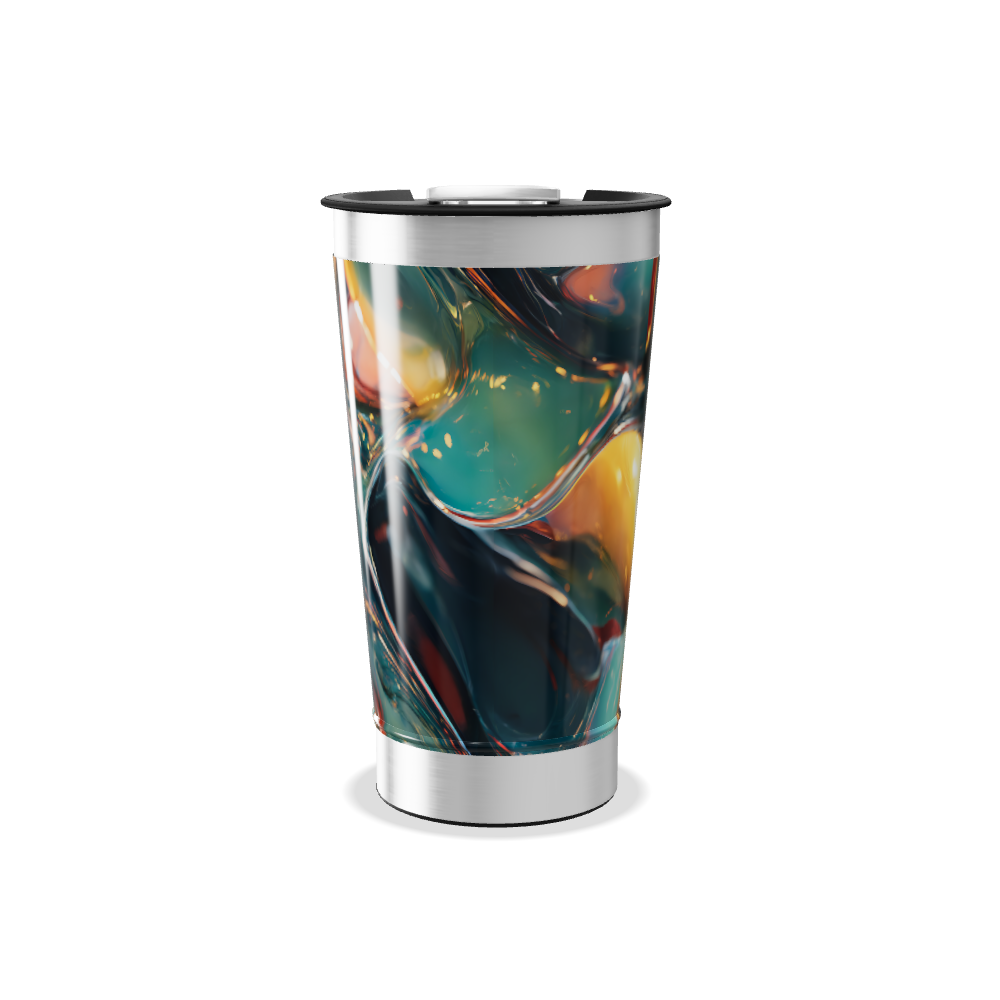 Copo Térmico - Design Abstrato Metalizado