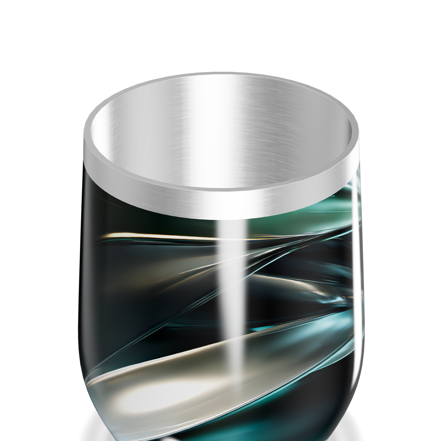 Copo Térmico Slim - Preto com Design Abstrato