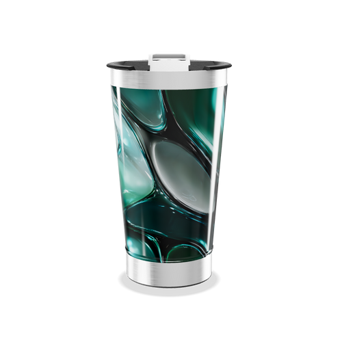 Copo Térmico - Verde Abstrato Aço Inox