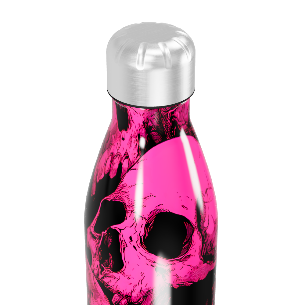 Garrafa Inox - Caveira Rosa 500ml