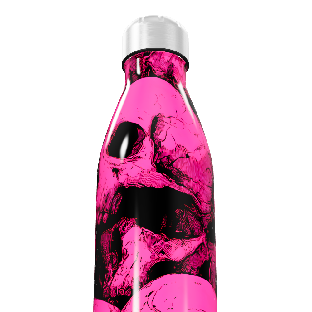 Garrafa Inox - Caveira Rosa 500ml