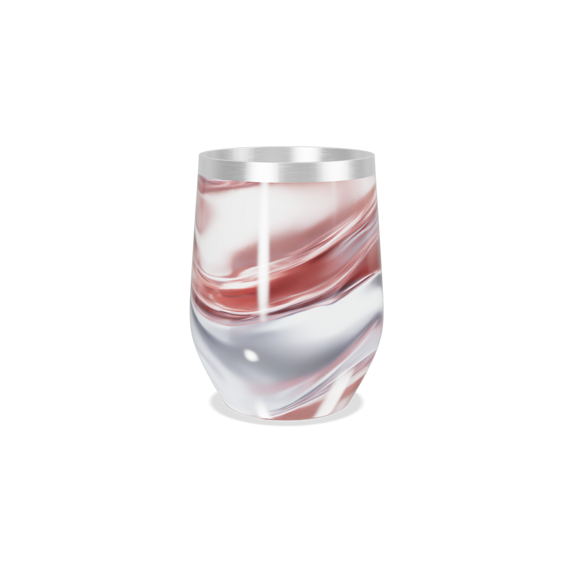 Copo Térmico Slim - Mármore Rosa e Branco