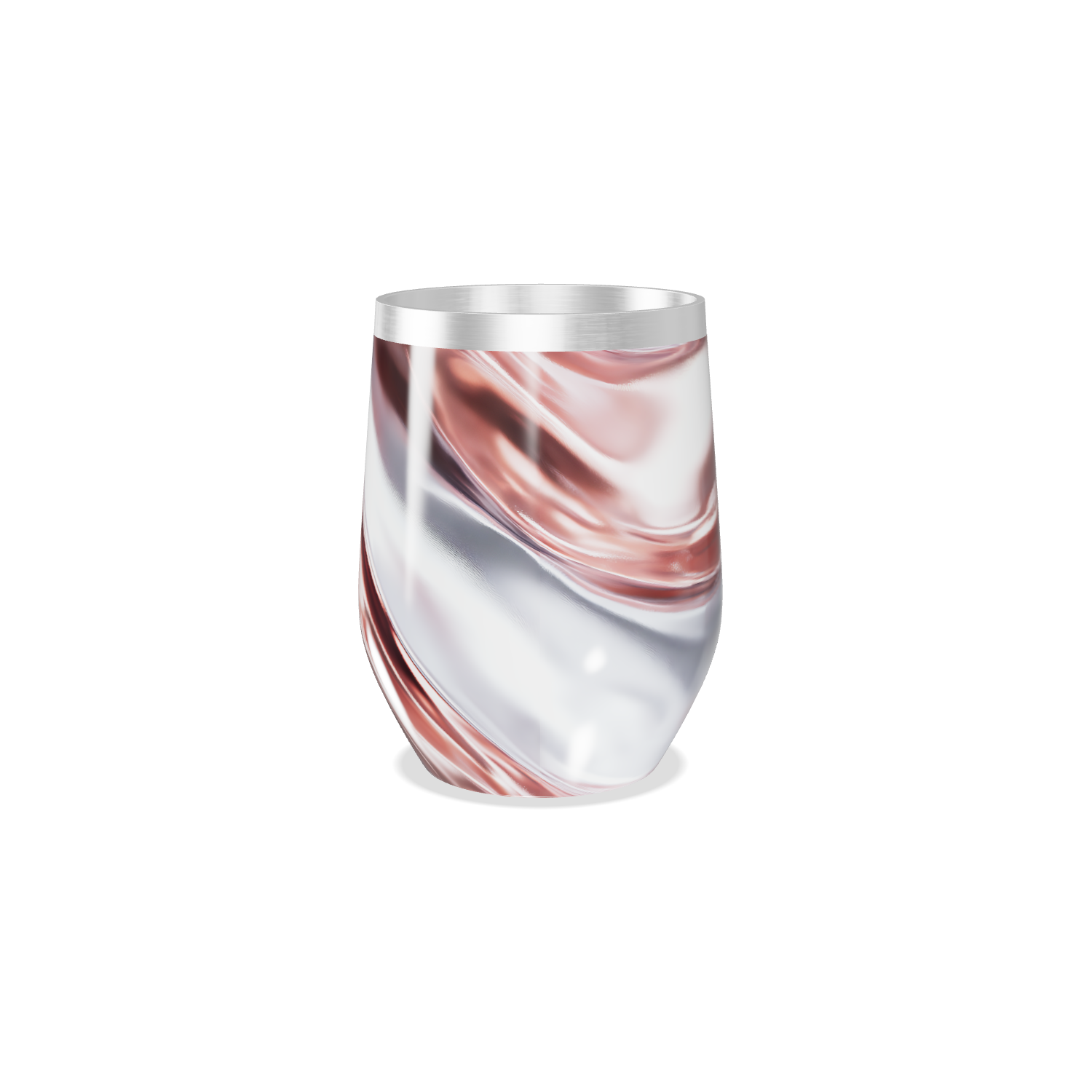 Copo Térmico Slim - Mármore Rosa e Branco