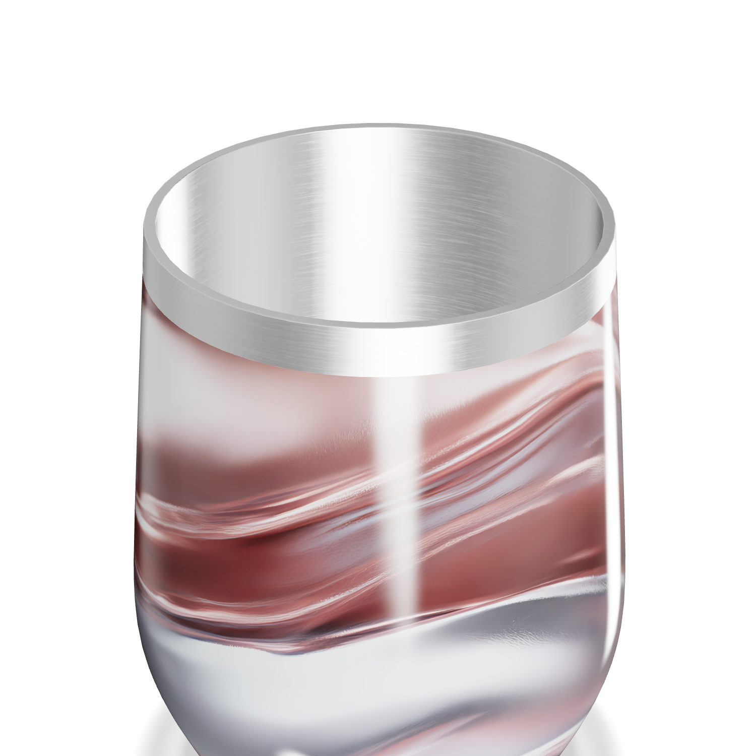 Copo Térmico Slim - Mármore Rosa e Branco