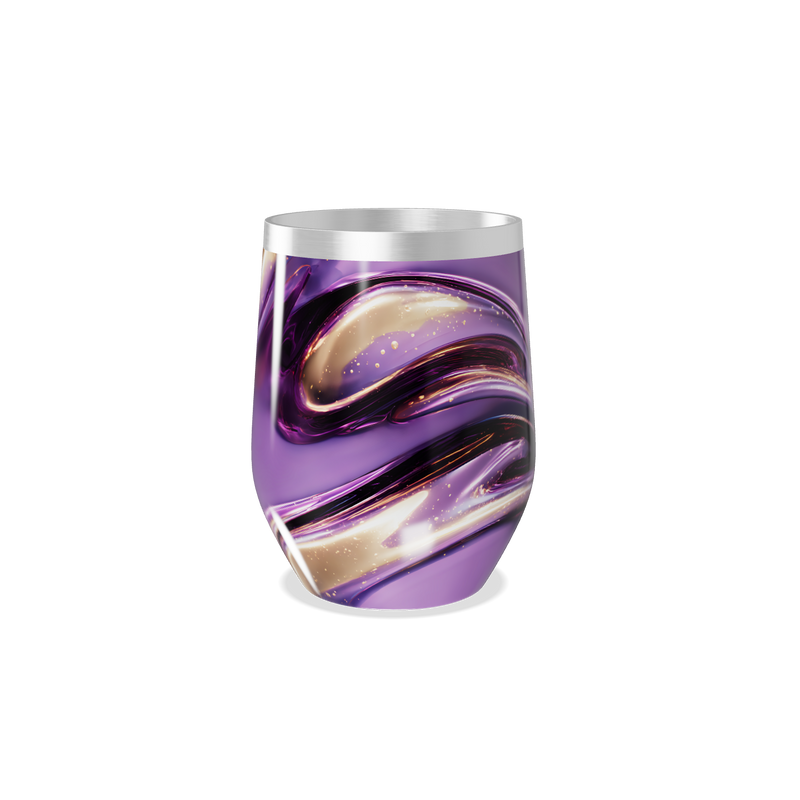 Copo Térmico Slim - Roxo com Design Abstrato