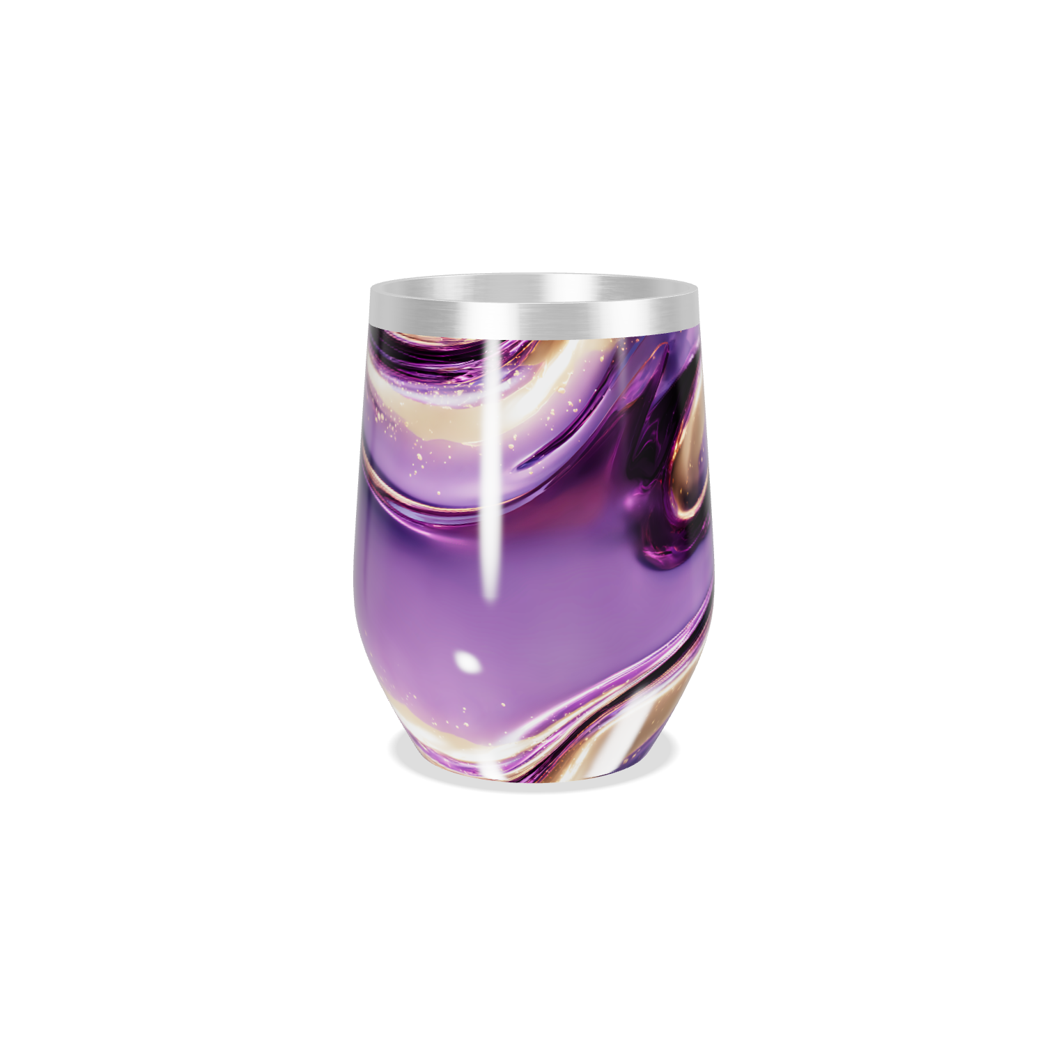 Copo Térmico Slim - Roxo com Design Abstrato