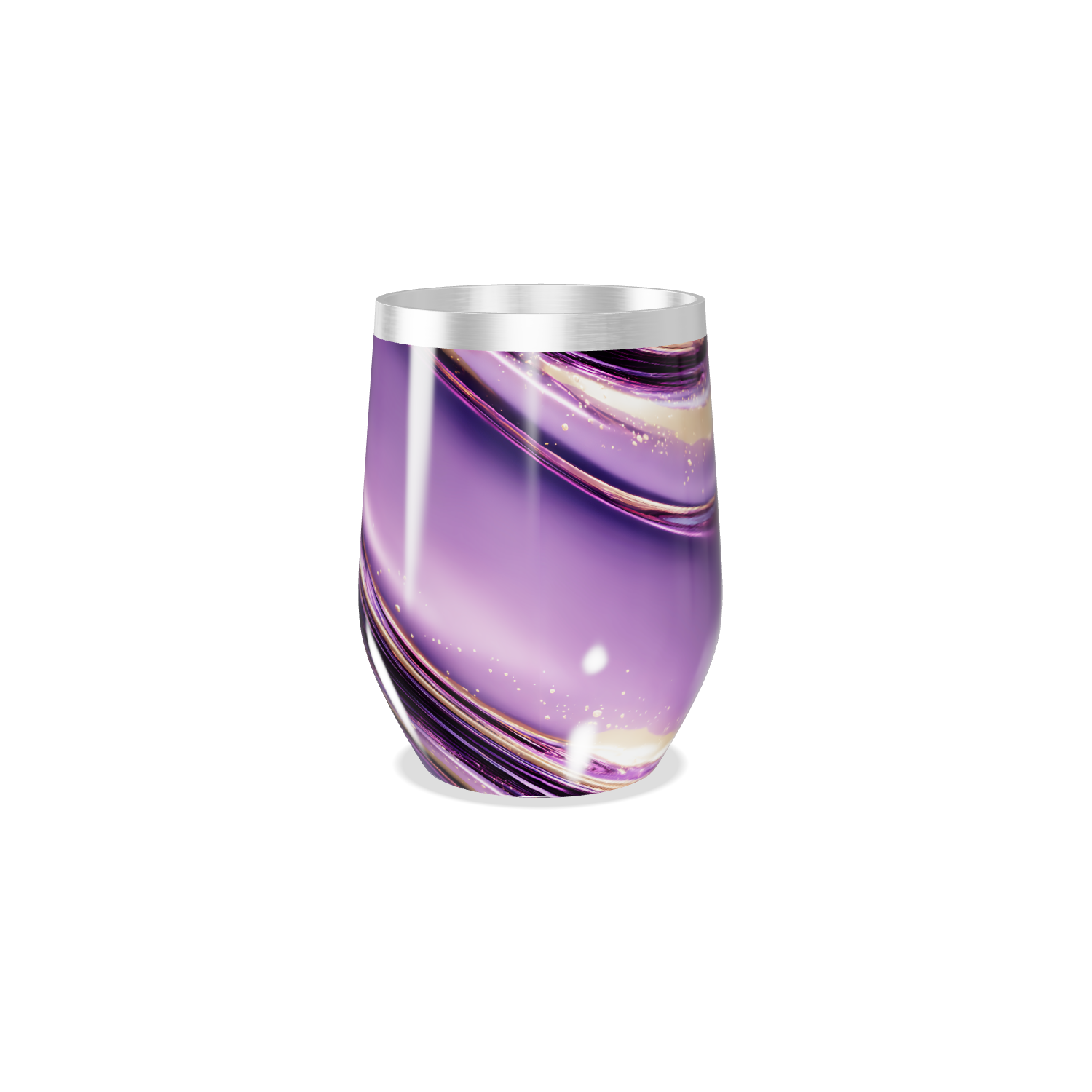 Copo Térmico Slim - Roxo com Design Abstrato