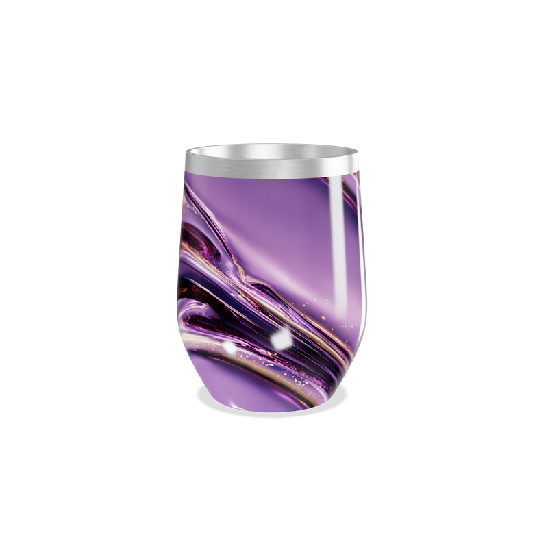 Copo Térmico Slim - Roxo com Design Abstrato