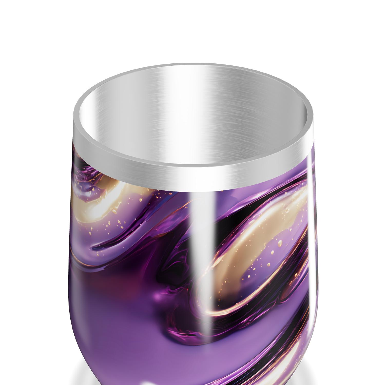 Copo Térmico Slim - Roxo com Design Abstrato