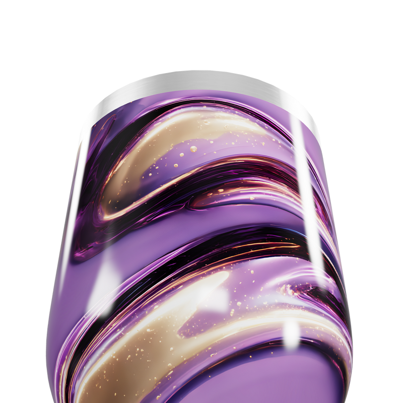 Copo Térmico Slim - Roxo com Design Abstrato