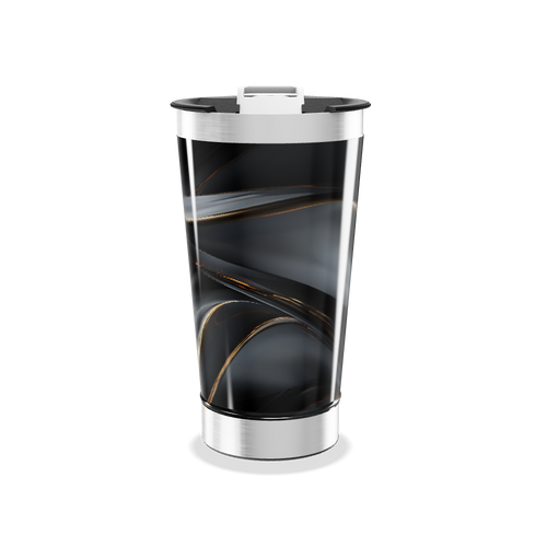 Copo Térmico - Preto com Design Espiral