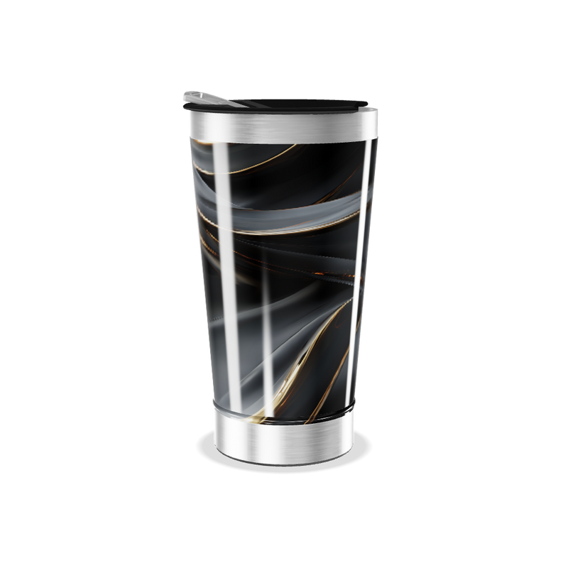 Copo Térmico - Preto com Design Espiral