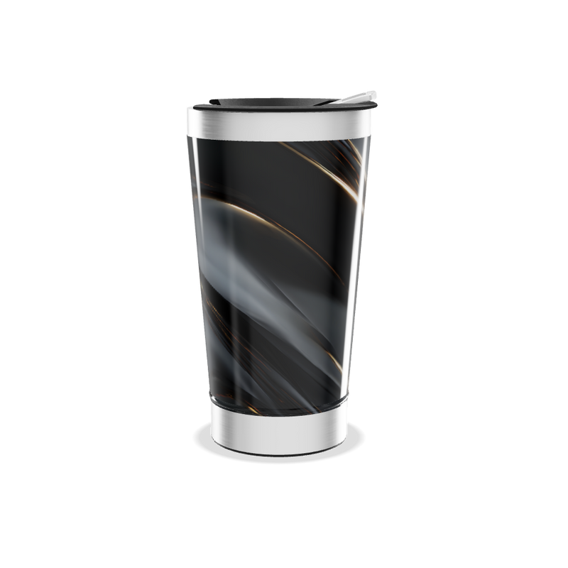 Copo Térmico - Preto com Design Espiral