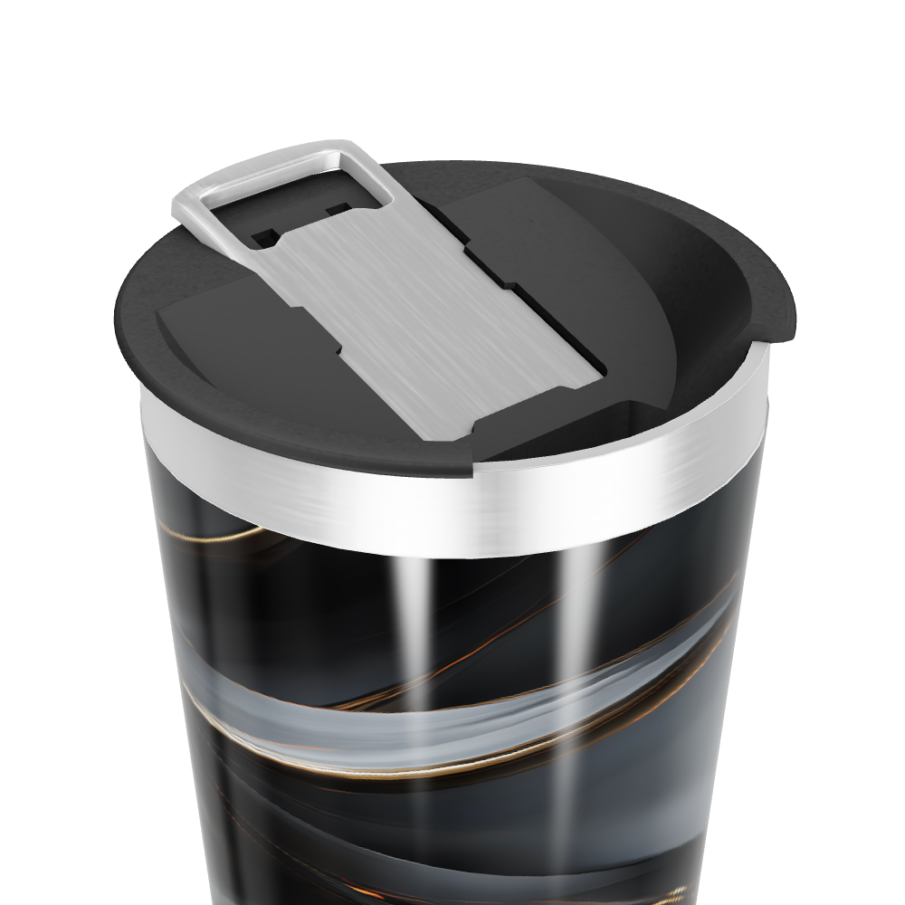 Copo Térmico - Preto com Design Espiral