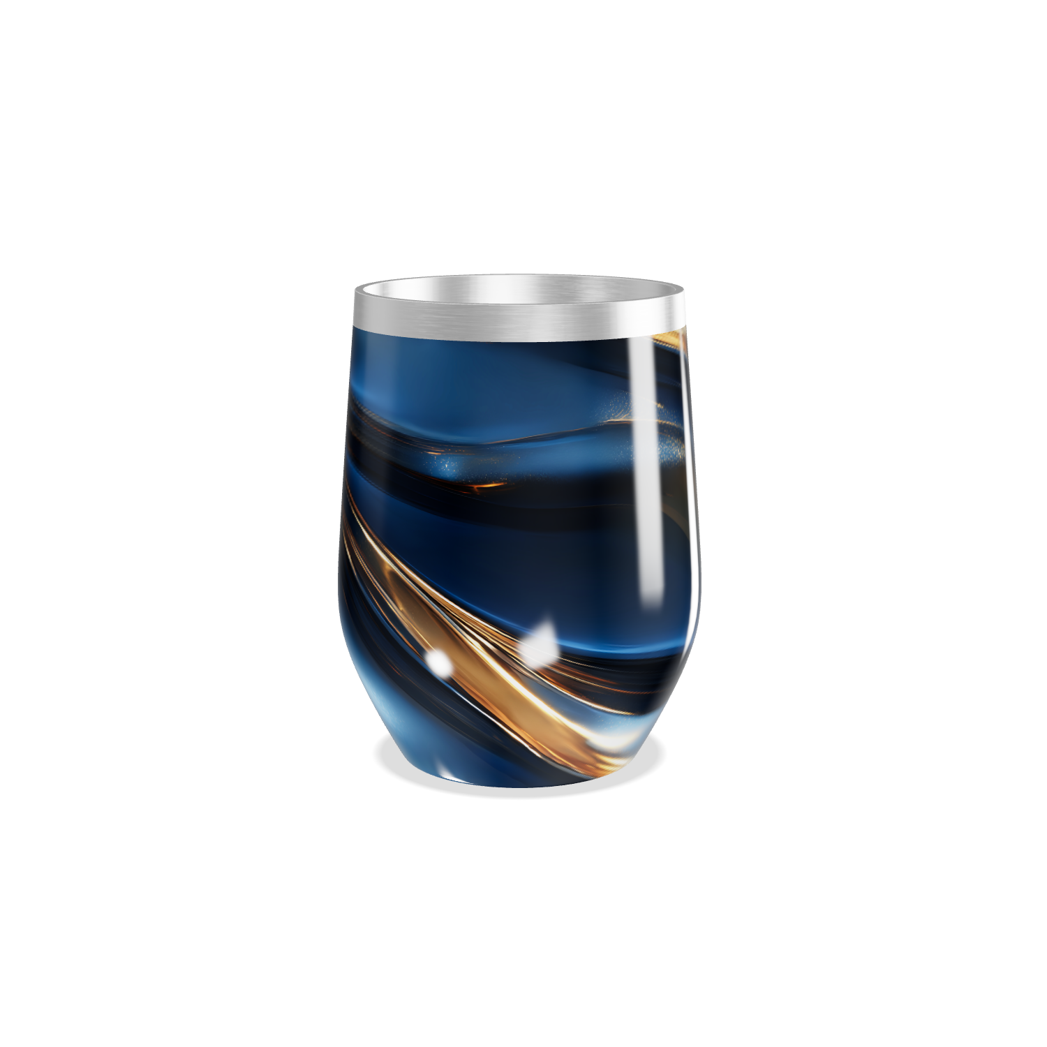 Copo Térmico Slim - Azul Metálico Marmorizado