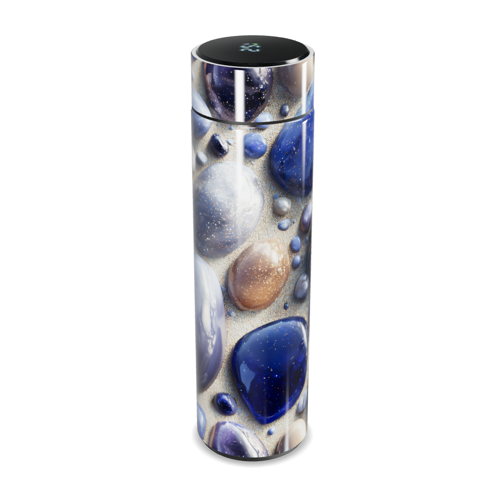 Garrafa Térmica Touch - Estampa Pedras Azuis