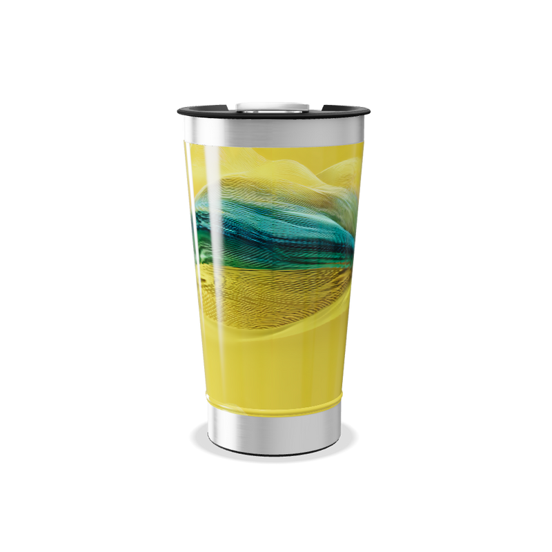 Copo Térmico - Amarelo com Design Ondulado