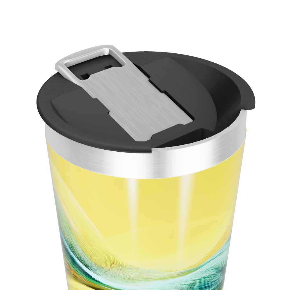 Copo Térmico - Amarelo com Design Ondulado