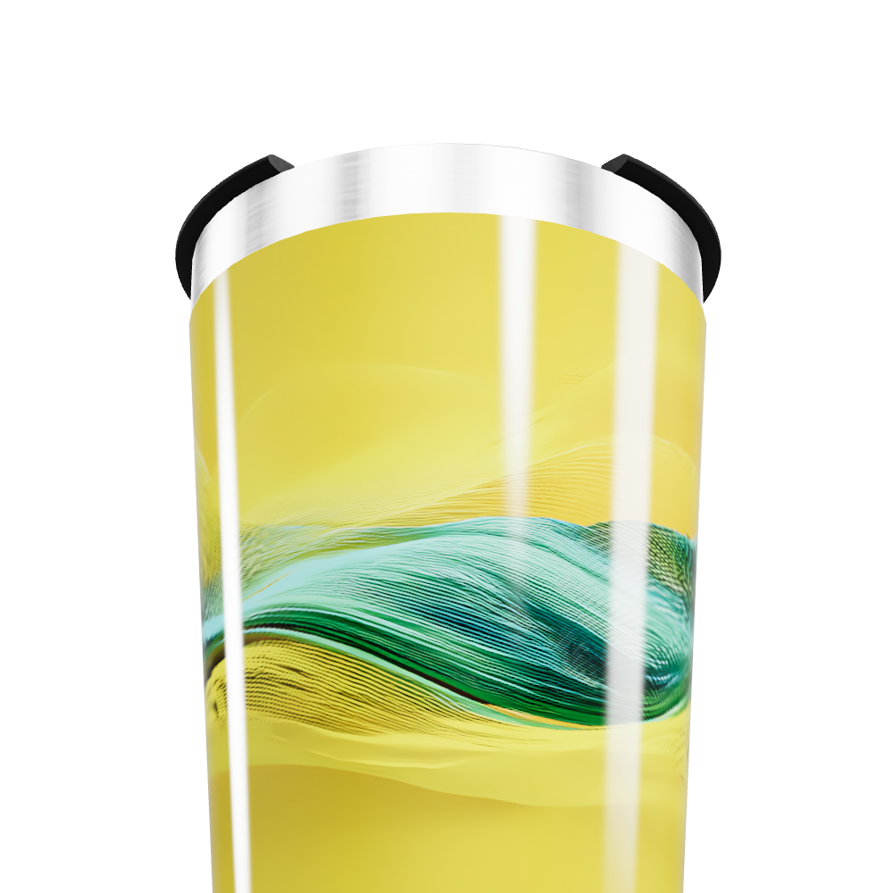 Copo Térmico - Amarelo com Design Ondulado