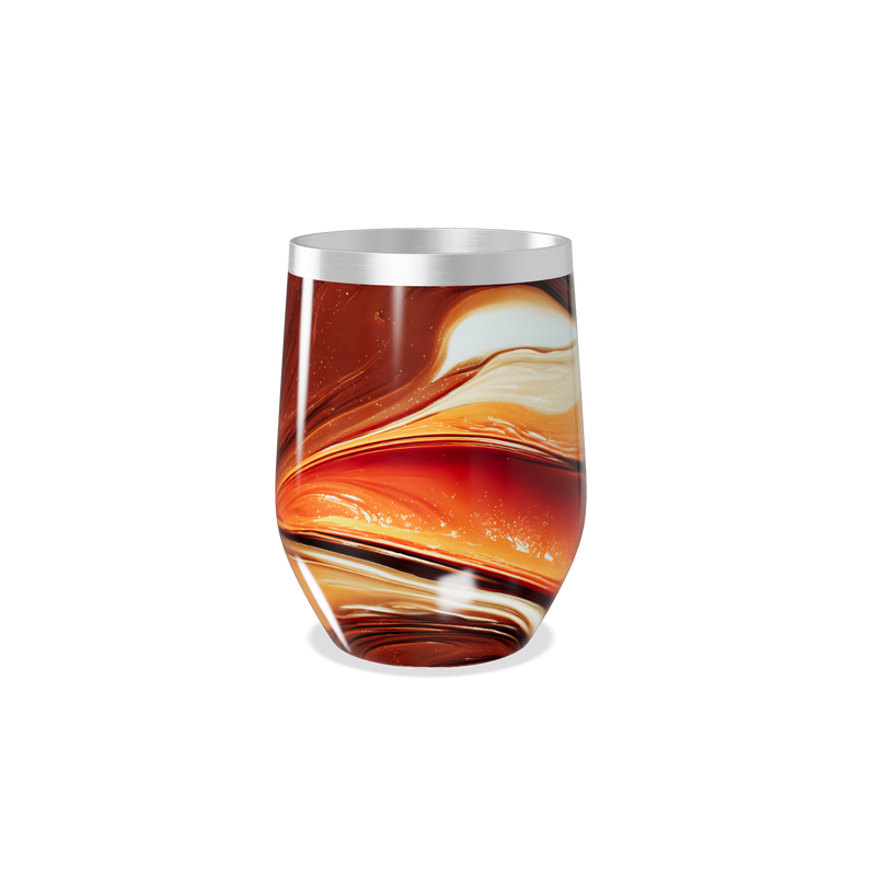 Copo Térmico Slim - Marmorizado Laranja Inox