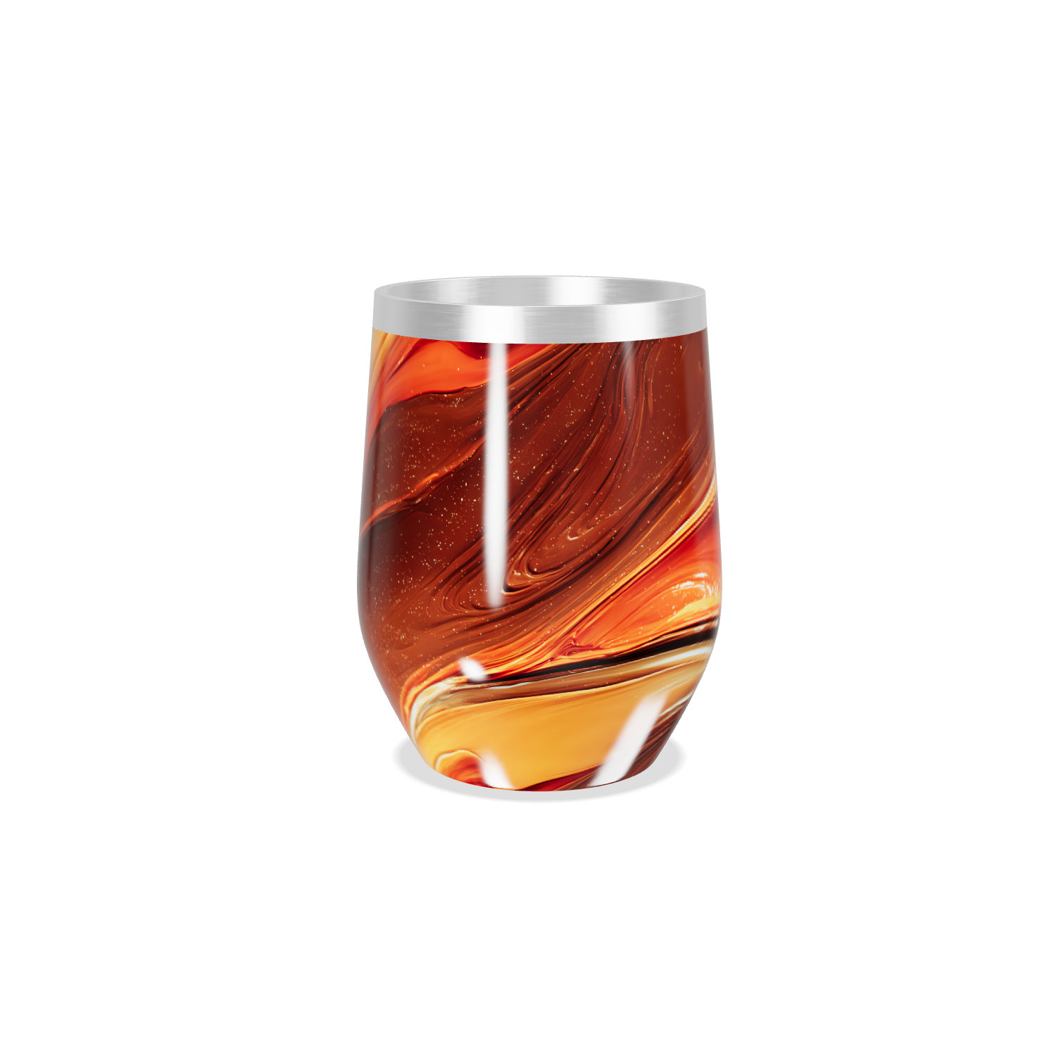 Copo Térmico Slim - Marmorizado Laranja Inox