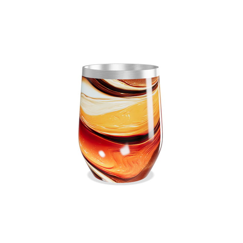 Copo Térmico Slim - Marmorizado Laranja Inox