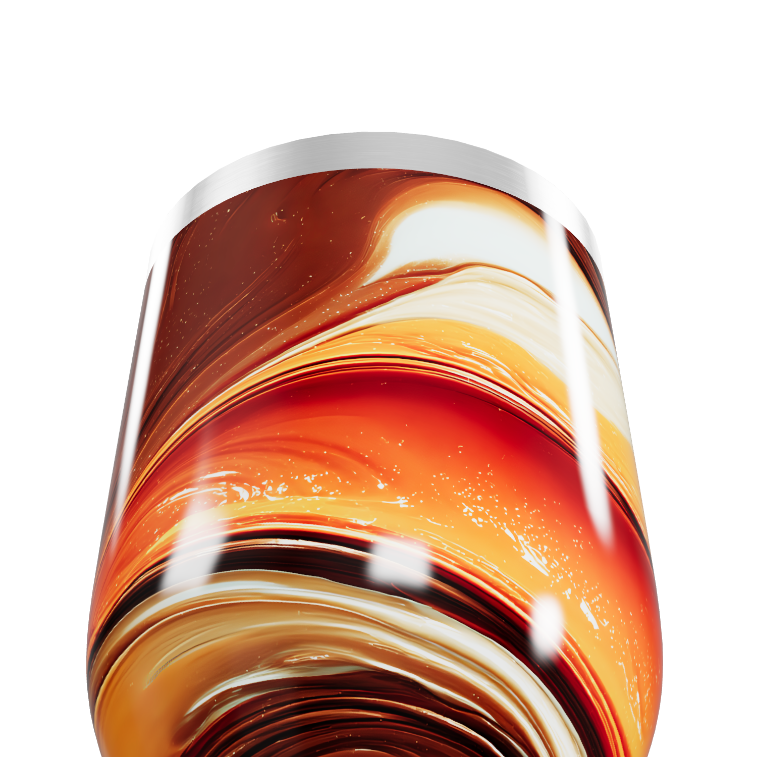 Copo Térmico Slim - Marmorizado Laranja Inox