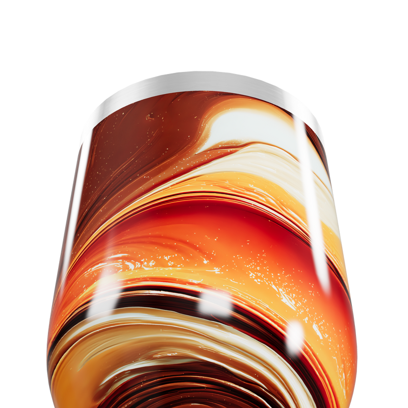 Copo Térmico Slim - Marmorizado Laranja Inox