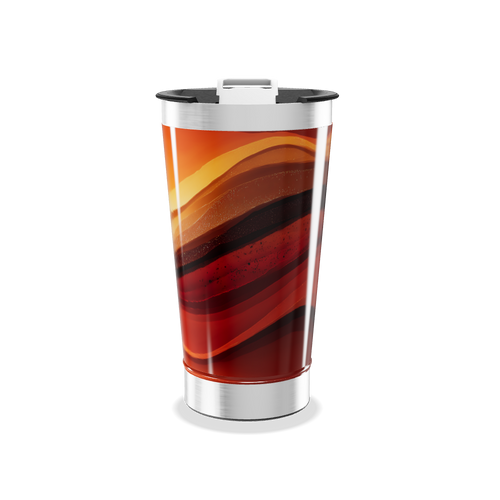 Copo Térmico - Estampa Abstrata Laranja