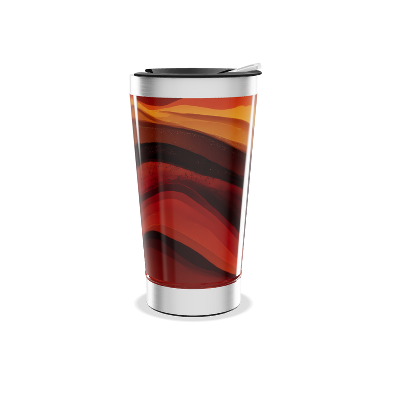 Copo Térmico - Estampa Abstrata Laranja