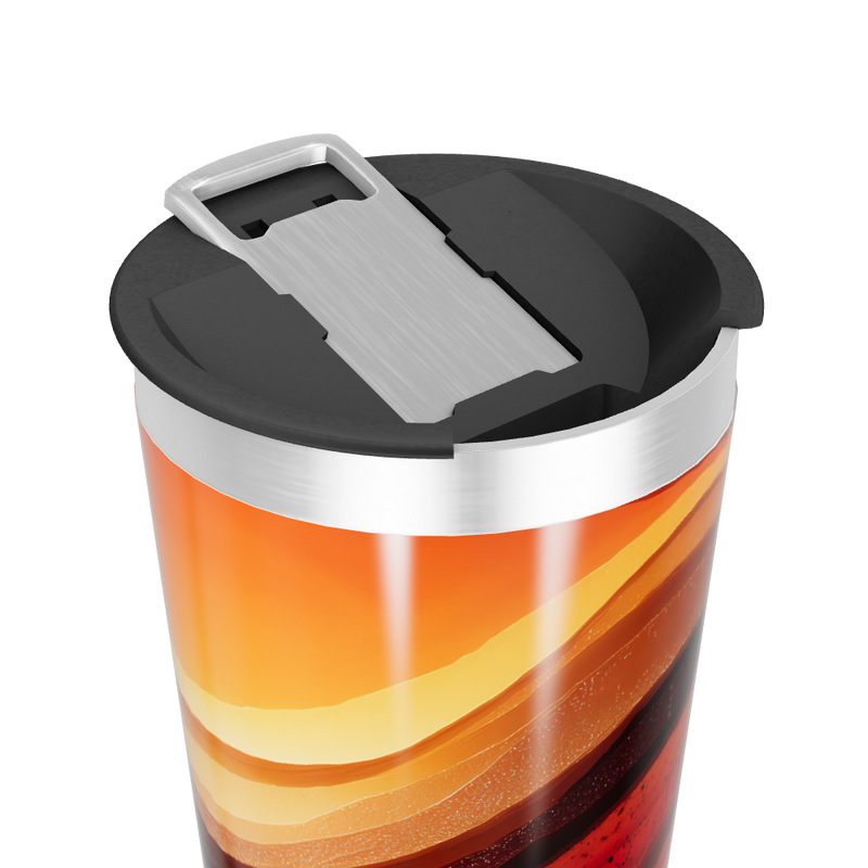 Copo Térmico - Estampa Abstrata Laranja