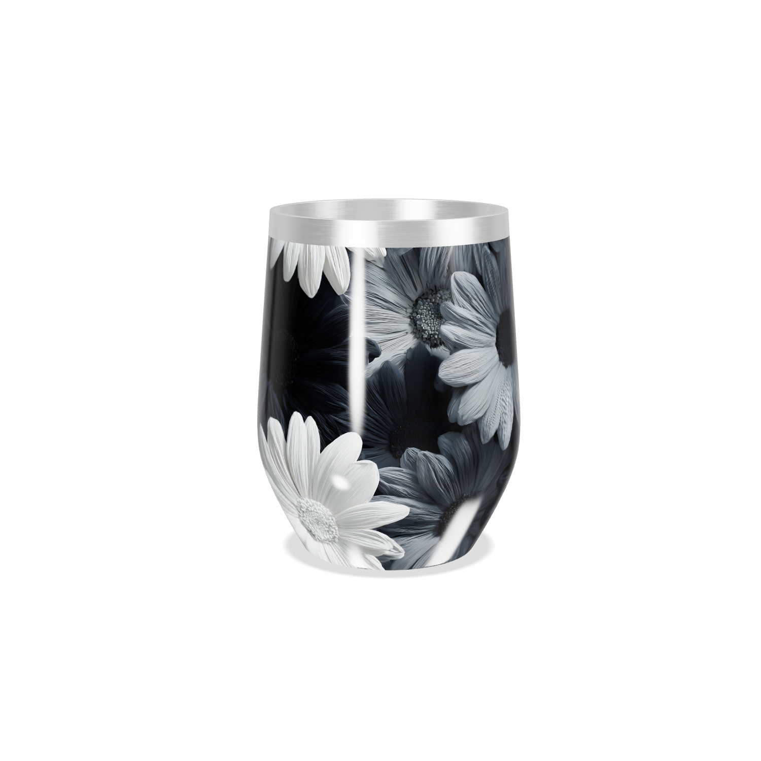 Copo Térmico Slim - Flores Preto e Branco