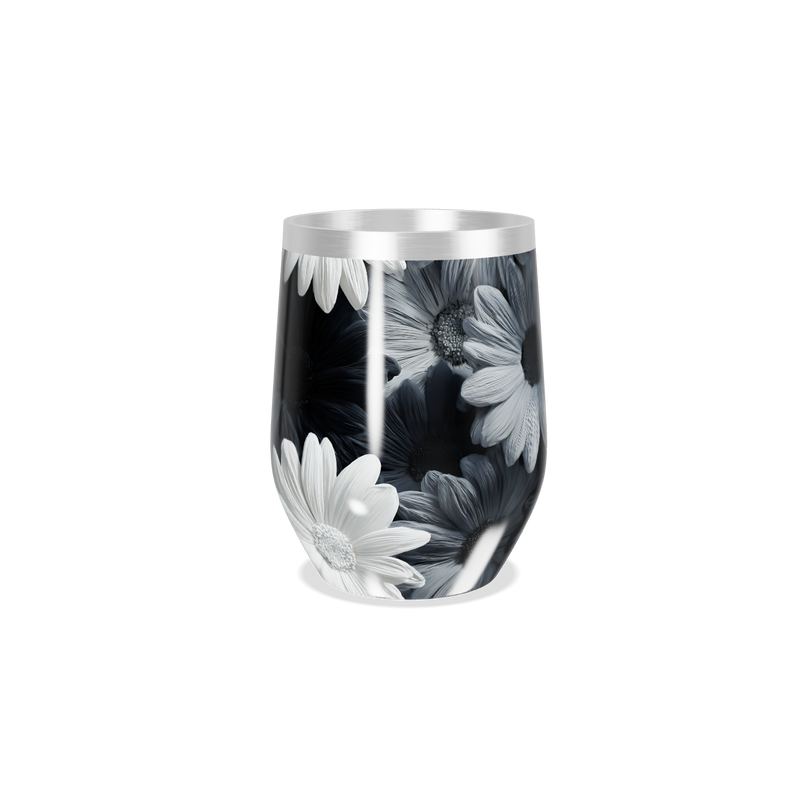 Copo Térmico Slim - Flores Preto e Branco