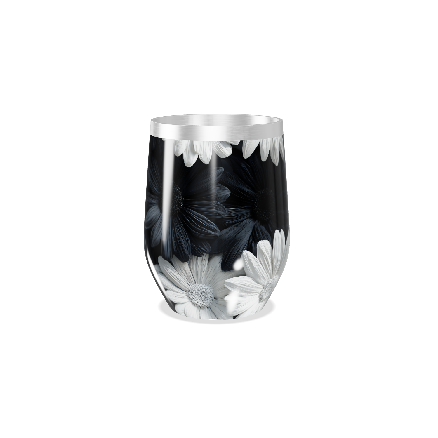 Copo Térmico Slim - Flores Preto e Branco