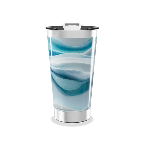 Copo Térmico - Azul Ondulado Inox