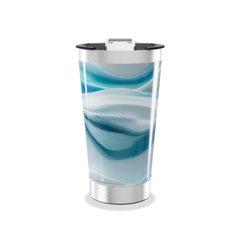 Copo Térmico - Azul Ondulado Inox